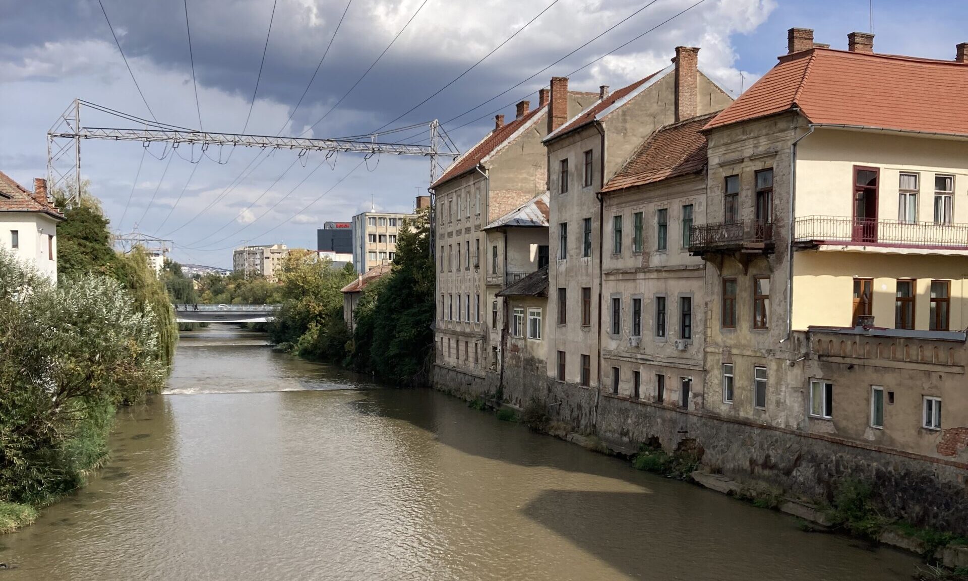 view of the river in Cluj Napoca